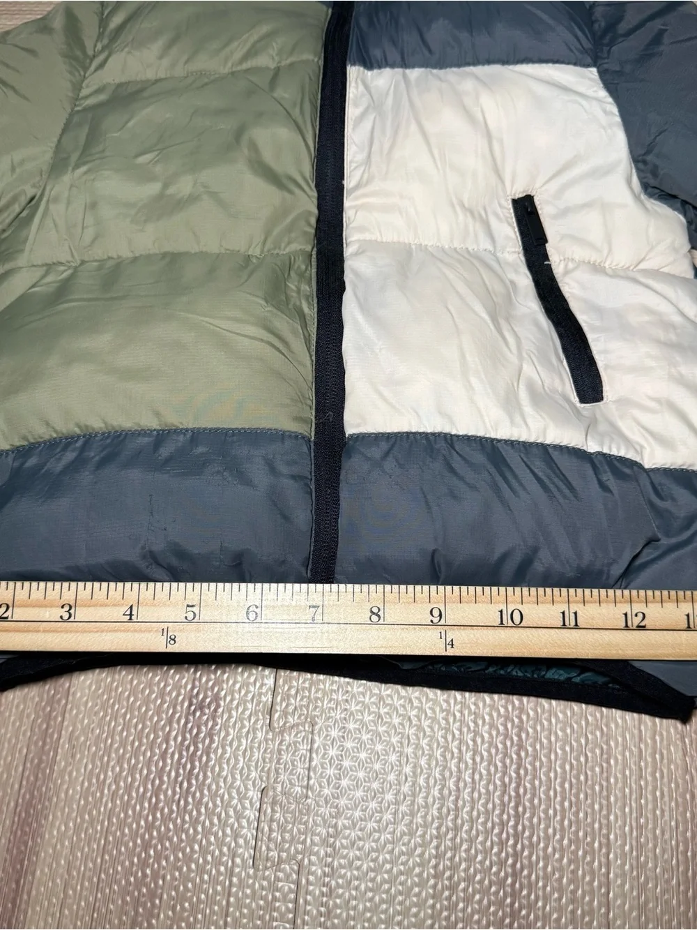Zara Boys Girls Colorblock Puffer Coat Zip Winter Jacket Size 3-4 Years